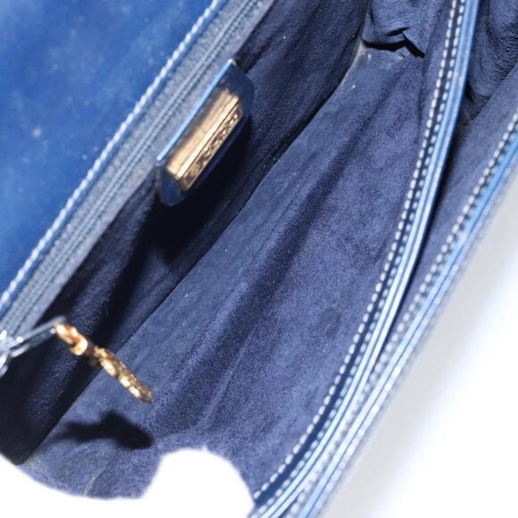 GUCCI Hand Bag Leather Navy Gold 000 46 0096 Auth ep11875 - Picture 16 of 16